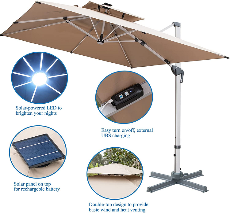 🔥Bestellen Sie noch heute und sichern Sie sich Sonderrabatte🔥 – Outdoor Solar LED Ampelschirm für die Terrasse