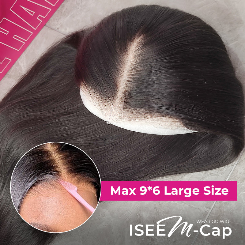 ISEE M-Cap Wear & Go Perücke – 9x6 HD Lace Glueless Perücke mit seidig glattem Haar, vorgebleicht & mit feinen Knoten