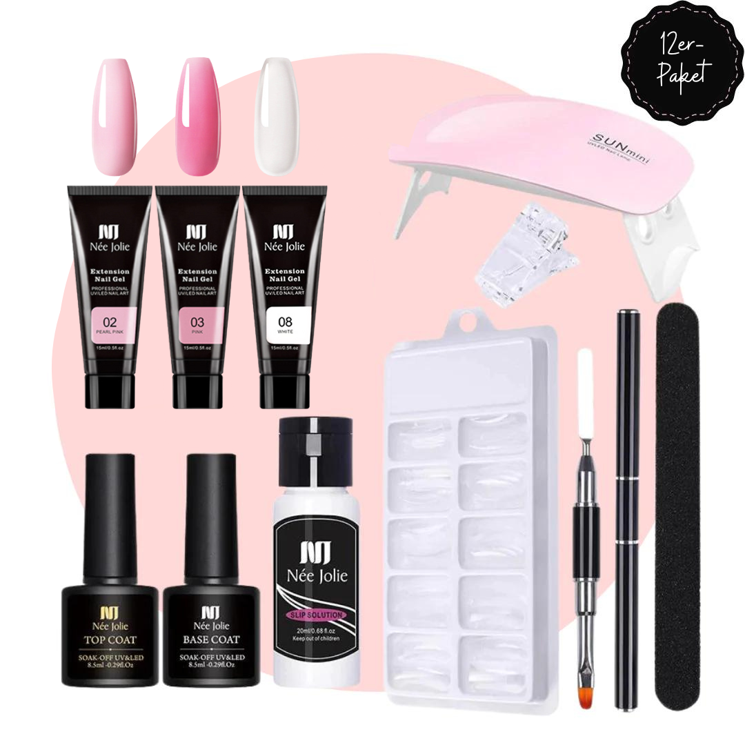 Glänzendes Gel-Nagel-Set