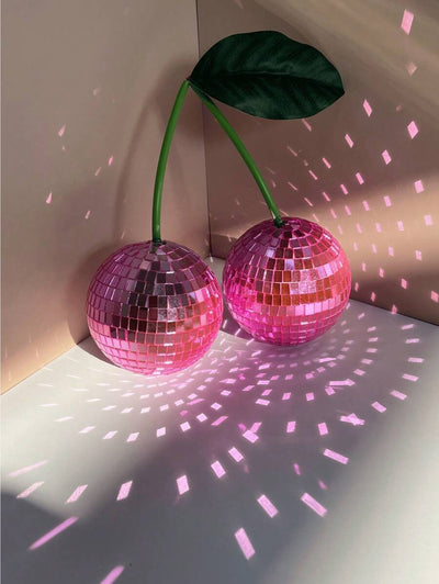 Cherry Disco Ball Dekoration für Wand und Heimdekoration, kann an der Wand aufgehängt werden Cherry Disco Balls, Pinke Frucht Disco Dekoration (PINK) Beste Geschenke Geburtstag Abschluss
