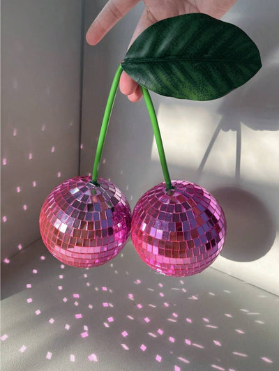 Cherry Disco Ball Dekoration für Wand und Heimdekoration, kann an der Wand aufgehängt werden Cherry Disco Balls, Pinke Frucht Disco Dekoration (PINK) Beste Geschenke Geburtstag Abschluss