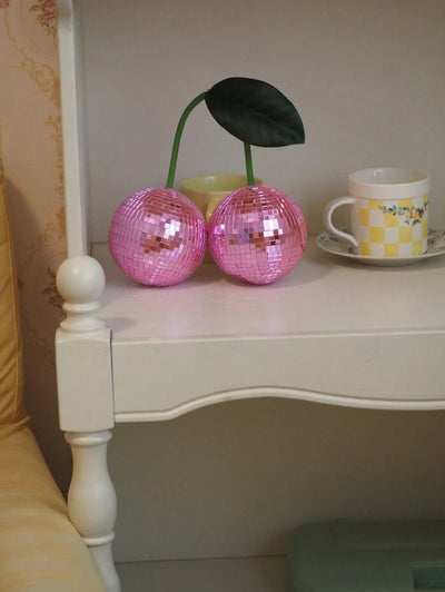 Cherry Disco Ball Dekoration für Wand und Heimdekoration, kann an der Wand aufgehängt werden Cherry Disco Balls, Pinke Frucht Disco Dekoration (PINK) Beste Geschenke Geburtstag Abschluss