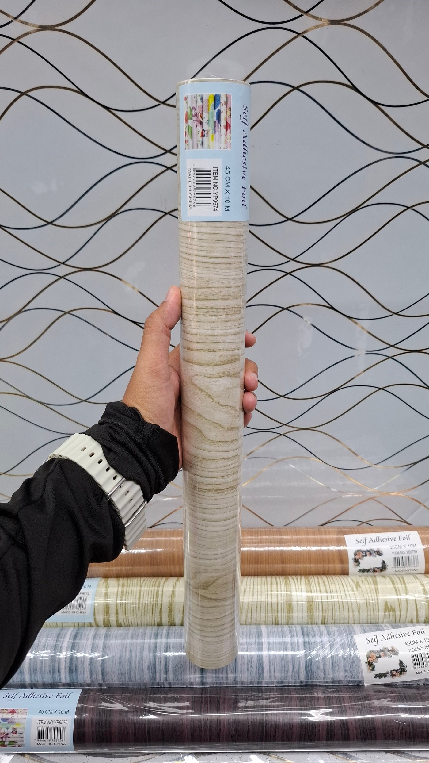 Selbstklebende dekorative Holzstil-Folie – 10 Meter