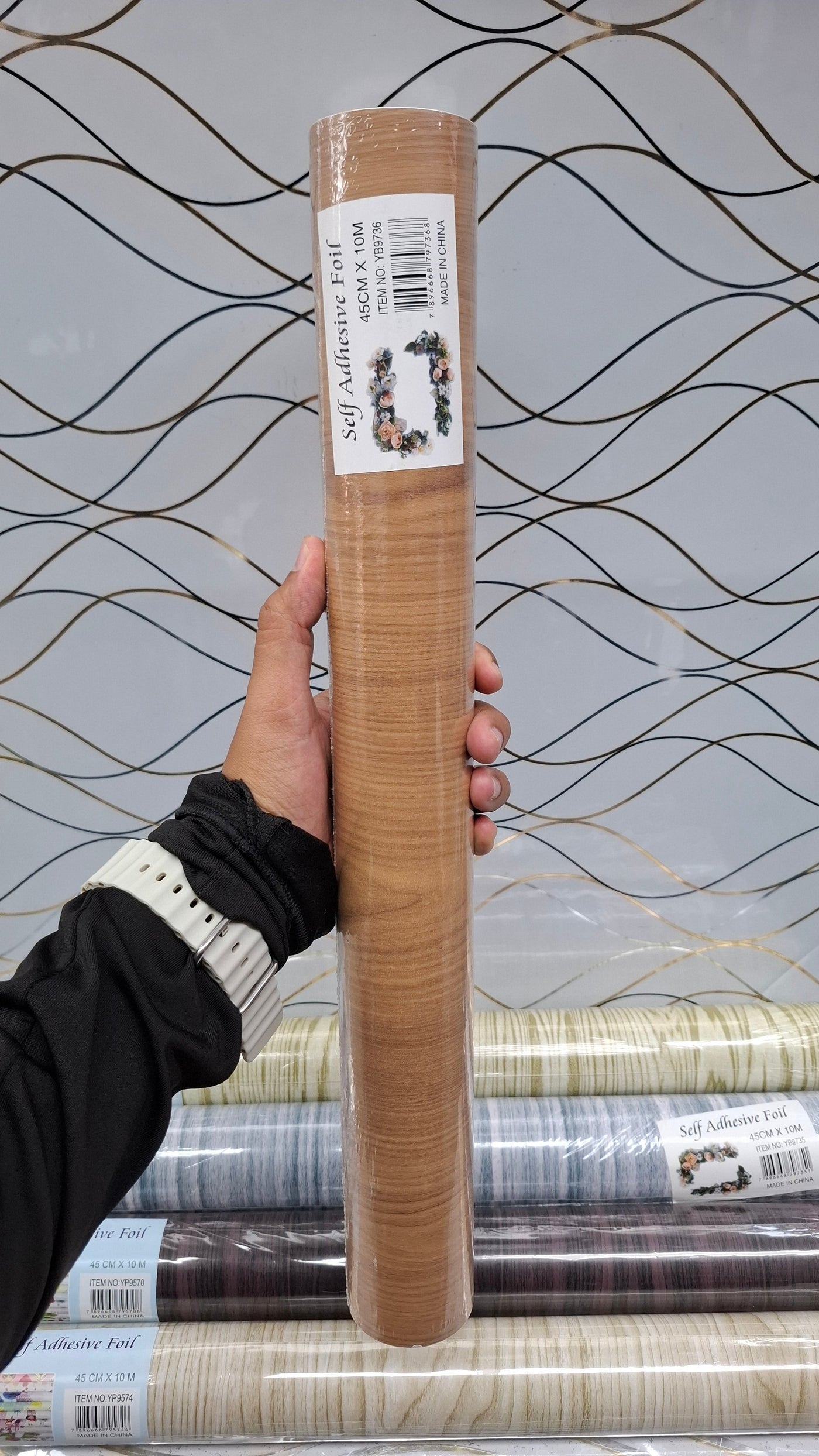 Selbstklebende dekorative Holzstil-Folie – 10 Meter