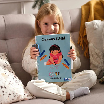 Curious Child – Schreib- und Löschheft für Schreibübungen, wiederverwendbar (64 Seiten, 3–6 Jahre)
