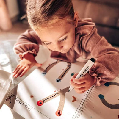 Curious Child – Schreib- und Löschheft für Schreibübungen, wiederverwendbar (64 Seiten, 3–6 Jahre)