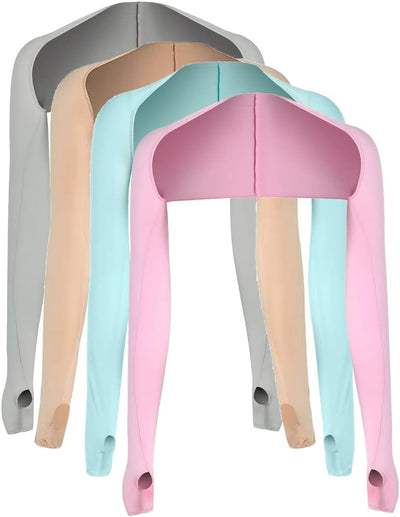 4 Stück UV-Schutz Sonnenschal Kühlende Armsleeves mit Daumenloch für Frauen und Männer Radfahren, Autofahren, Golf Ärmelüberzug