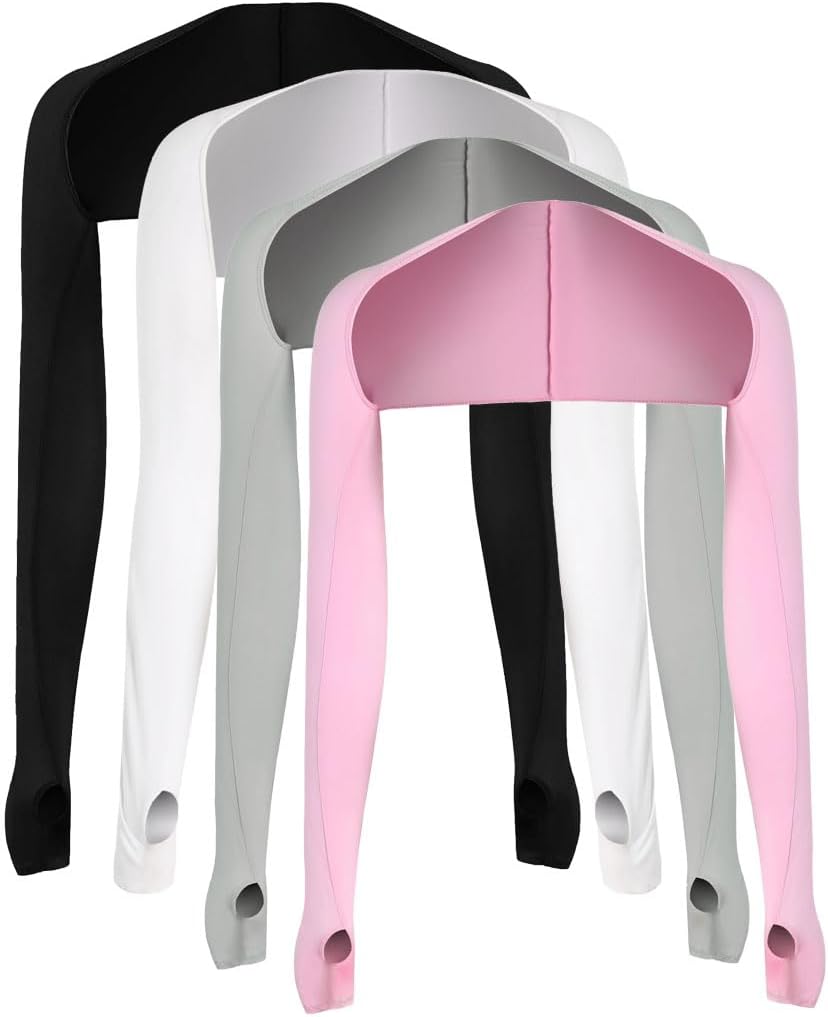4 Stück UV-Schutz Sonnenschal Kühlende Armsleeves mit Daumenloch für Frauen und Männer Radfahren, Autofahren, Golf Ärmelüberzug