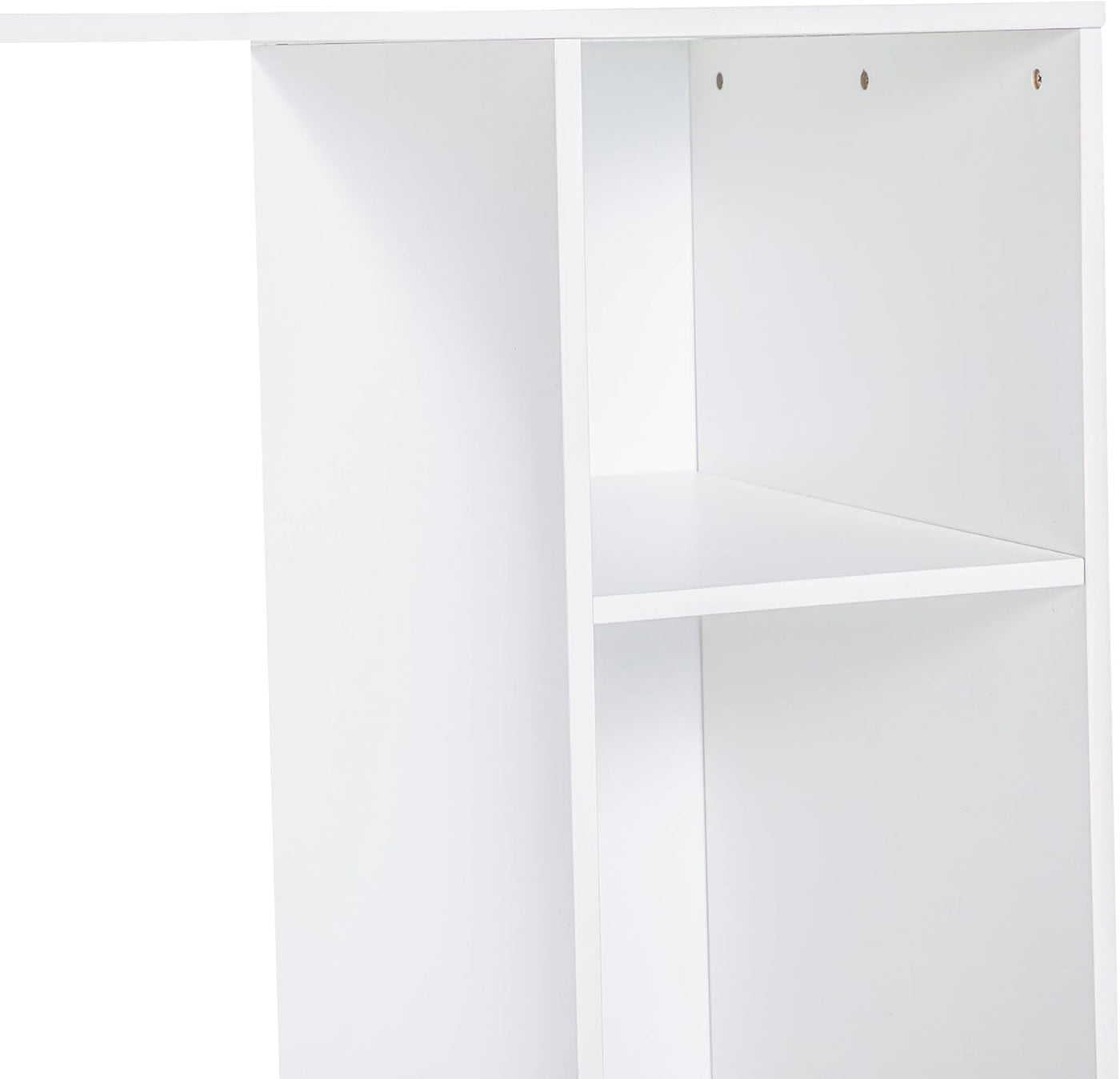 Flash Furniture Lotus Mini-Kühlschrank Regal-Organizer, platzsparendes Aufsatzregal für Mini-Kühlschrank mit zwei Fächern, Holzwerkstoff, 33,75" B, Weiß