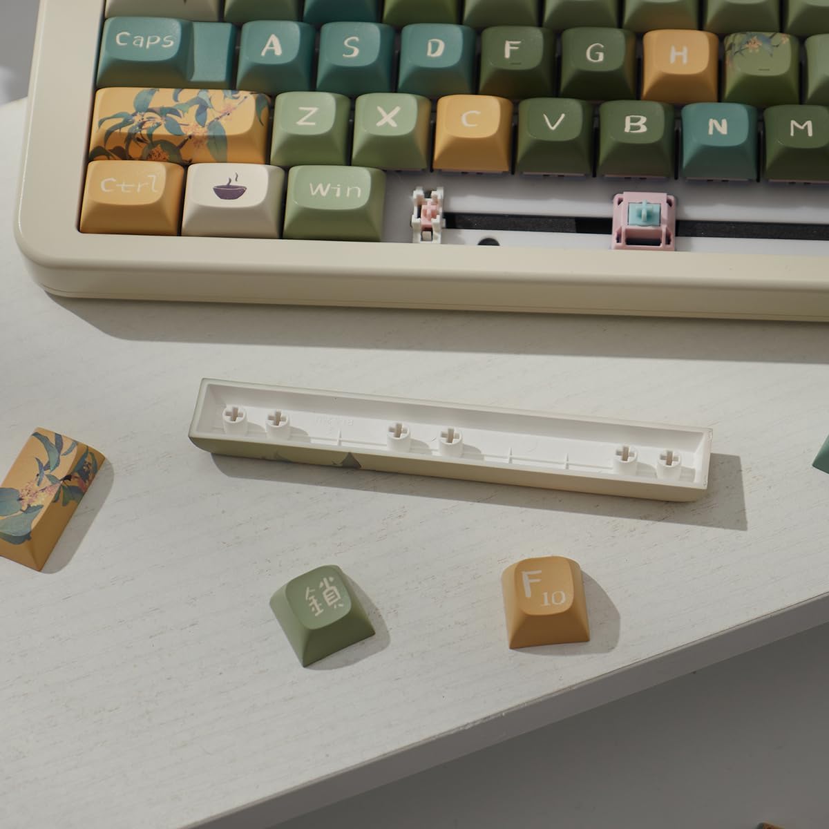 156 Tasten PBT Dye Sub Individuelle Lila Tastenkappen URE Profil Schmetterling Tastenkappen-Set Passend für 95% 75% 65% 60% Cherry Mx Switches Mechanische Tastatur