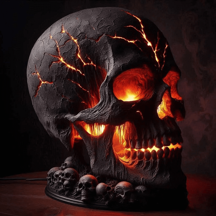 ☠️Lava-Stein-Schädel-Lampe