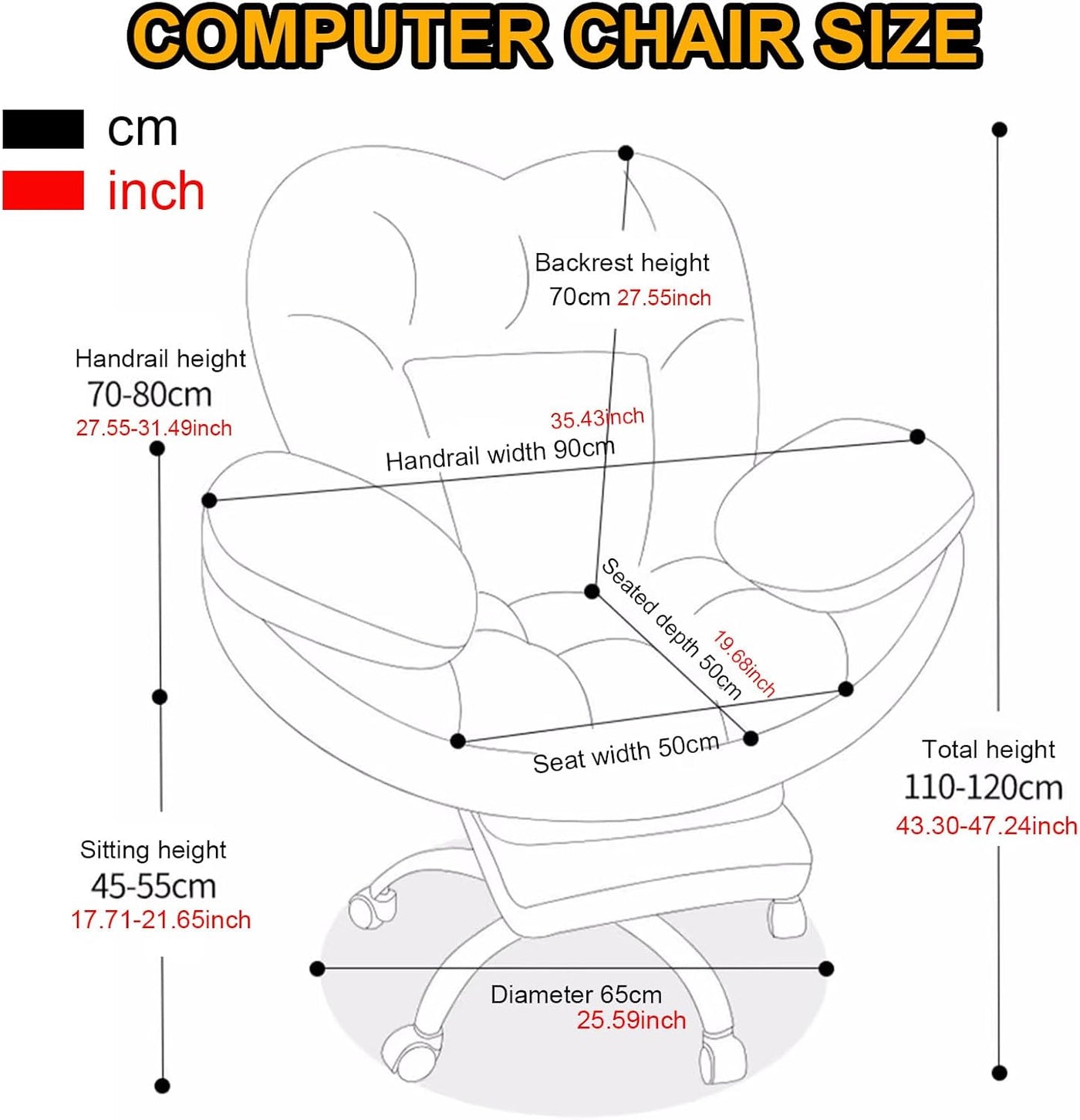 Lazy Sofa Home Office Schreibtischstuhl, Hebbarer Computer Gaming Stuhl Rückenlehnen-Liegestuhl Ergonomischer Bürostuhl 90–130° Große Neigung 360° Drehstuhl mit ausziehbarer Fußstütze