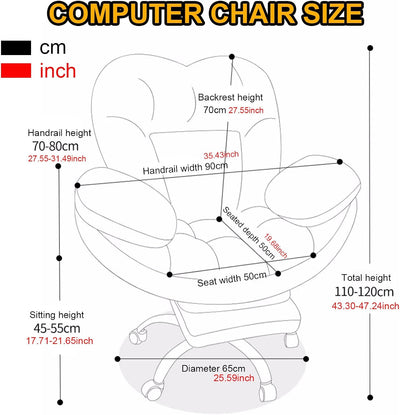 Lazy Sofa Home Office Schreibtischstuhl, Hebbarer Computer Gaming Stuhl Rückenlehnen-Liegestuhl Ergonomischer Bürostuhl 90–130° Große Neigung 360° Drehstuhl mit ausziehbarer Fußstütze