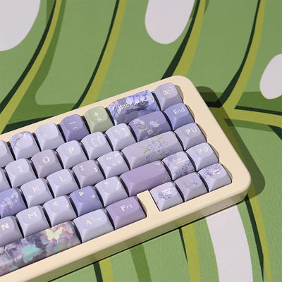 156 Tasten PBT Dye Sub Individuelle Lila Tastenkappen URE Profil Schmetterling Tastenkappen-Set Passend für 95% 75% 65% 60% Cherry Mx Switches Mechanische Tastatur
