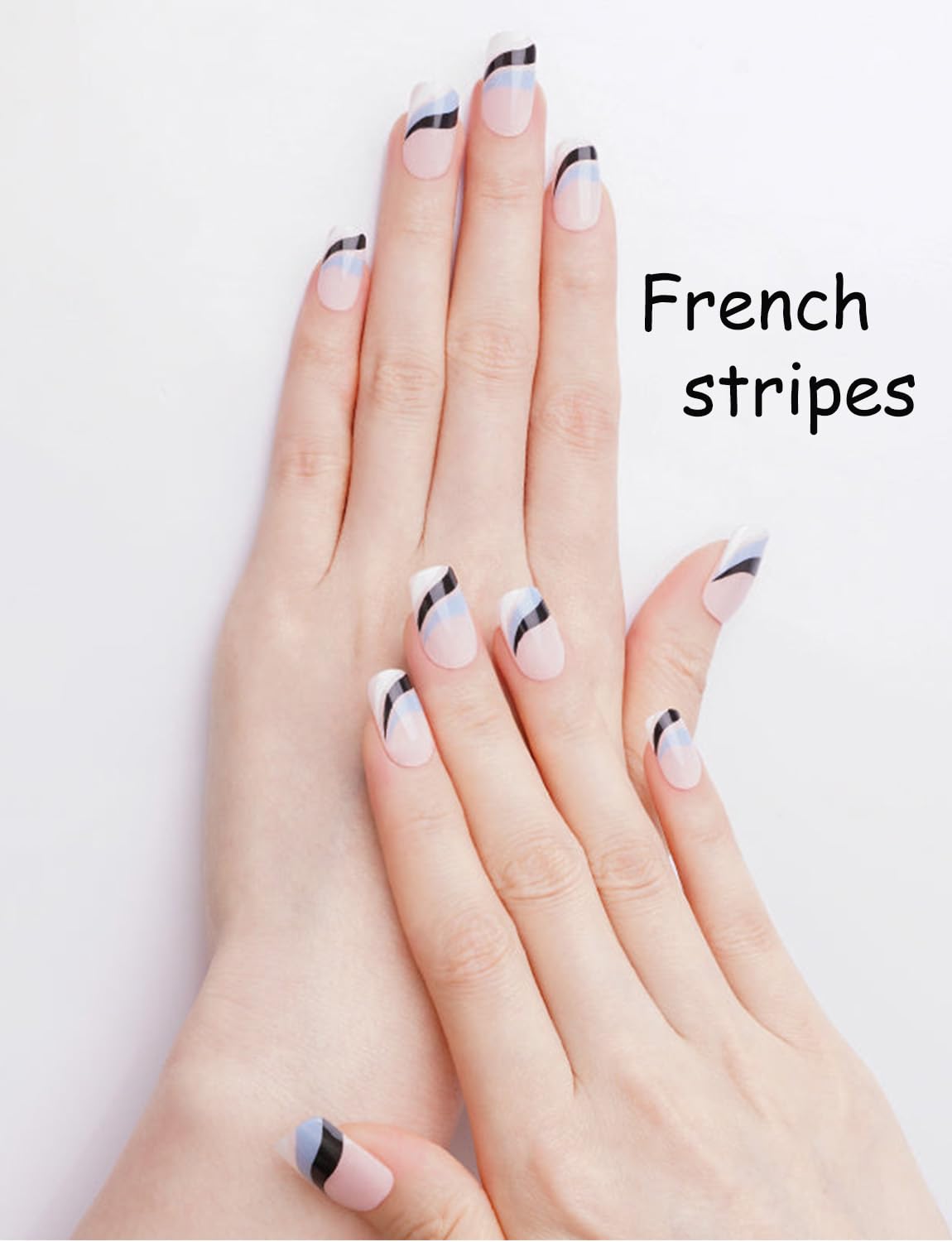 Semi Cured Gel Nail Strips, 20 Stück Gel Nagelaufkleber UV, Wraps für DIY Maniküre zu Hause (Transparent)