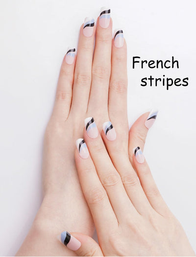 Semi Cured Gel Nail Strips, 20 Stück Gel Nagelaufkleber UV, Wraps für DIY Maniküre zu Hause (Transparent)