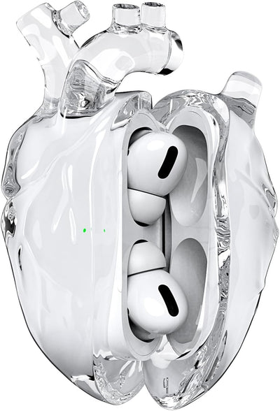 Flüssige Silikonhülle für AirPods Pro 2 – Kreatives Herzdesign, geeignet für Apple AirPods Pro 2. Generation Ladecase (Rot, AirPods Pro 1. / 2. Generation)