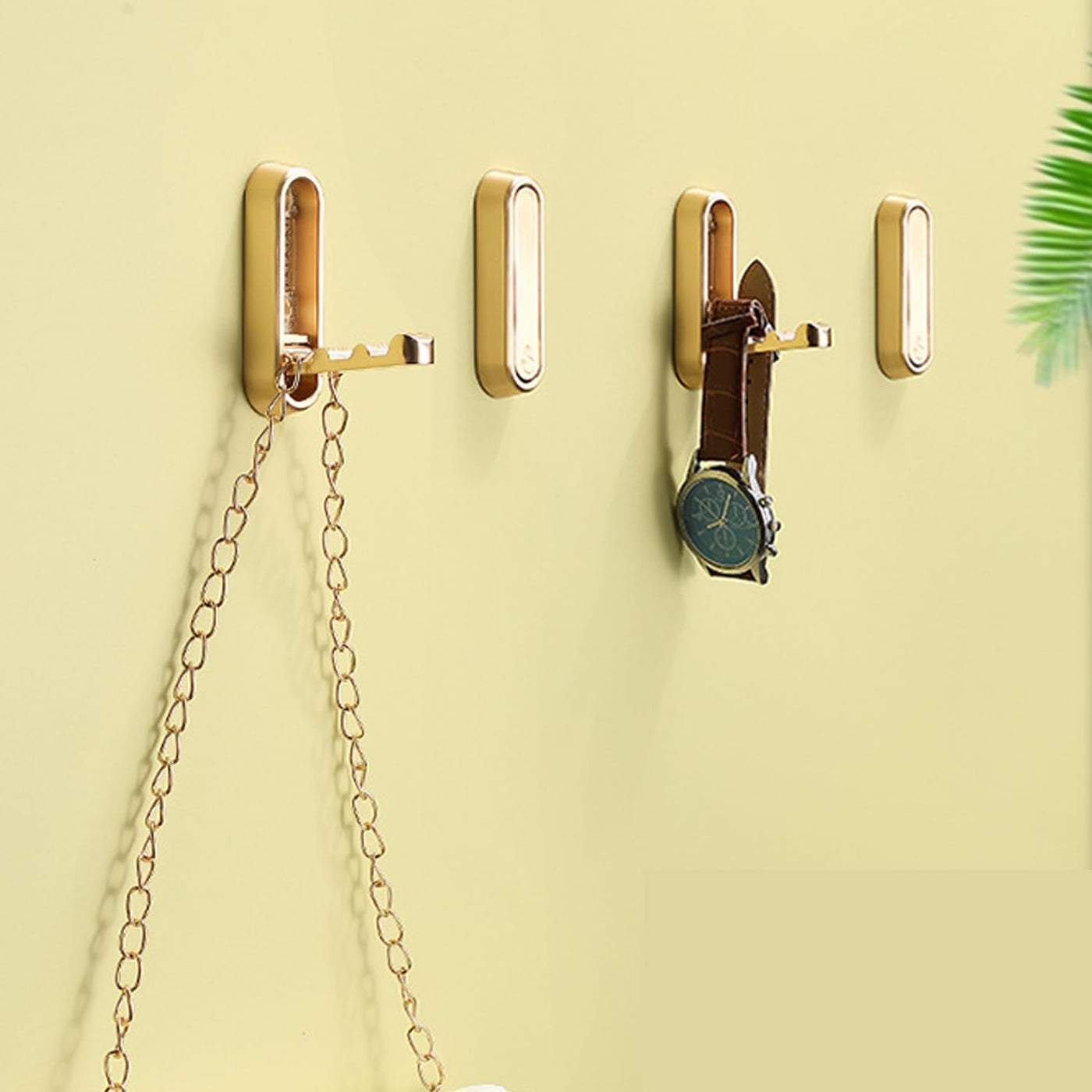 4PCS Klappbarer Mantelhaken, Schwerlast-Wandhaken aus Zinklegierung, Klappbare goldene Wandhaken zum Aufhängen von Mänteln, Schals, Hüten, Bademänteln, Schlüsseln, Taschen (Gold)