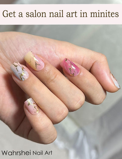 Semi Cured Gel Nail Strips, 20 Stück Gel Nagelaufkleber UV, Wraps für DIY Maniküre zu Hause (Transparent)