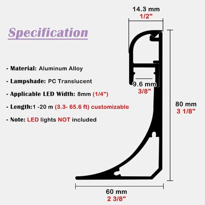 Crown Moulding LED-Kanal Aluminiumprofil, Indirekte Beleuchtung Zierleiste für Decke Boden Wand, Gesims- und Zierleisten-Diffusor 1m 1.2m 2m 4m 10m 18m (Weiß, 4 Meter/13.1 ft)