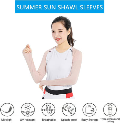 4 Stück UV-Schutz Sonnenschal Kühlende Armsleeves mit Daumenloch für Frauen und Männer Radfahren, Autofahren, Golf Ärmelüberzug