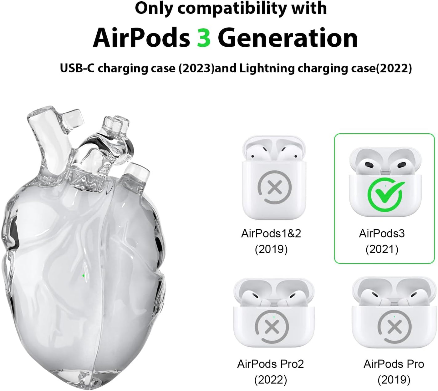 Flüssige Silikonhülle für AirPods Pro 2 – Kreatives Herzdesign, geeignet für Apple AirPods Pro 2. Generation Ladecase (Rot, AirPods Pro 1. / 2. Generation)