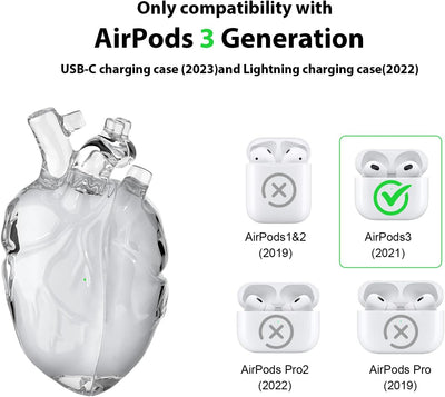 Flüssige Silikonhülle für AirPods Pro 2 – Kreatives Herzdesign, geeignet für Apple AirPods Pro 2. Generation Ladecase (Rot, AirPods Pro 1. / 2. Generation)