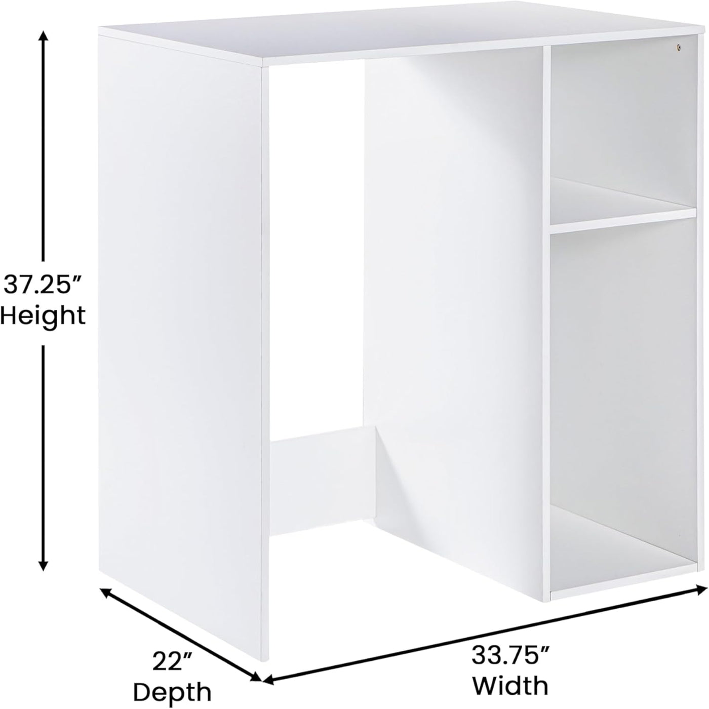 Flash Furniture Lotus Mini-Kühlschrank Regal-Organizer, platzsparendes Aufsatzregal für Mini-Kühlschrank mit zwei Fächern, Holzwerkstoff, 33,75" B, Weiß