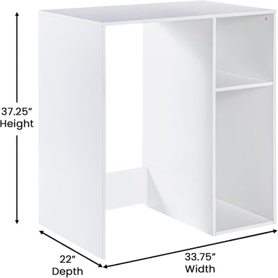 Flash Furniture Lotus Mini-Kühlschrank Regal-Organizer, platzsparendes Aufsatzregal für Mini-Kühlschrank mit zwei Fächern, Holzwerkstoff, 33,75" B, Weiß