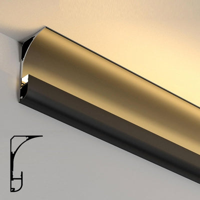 Crown Moulding LED-Kanal Aluminiumprofil, Indirekte Beleuchtung Zierleiste für Decke Boden Wand, Gesims- und Zierleisten-Diffusor 1m 1.2m 2m 4m 10m 18m (Weiß, 4 Meter/13.1 ft)