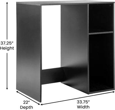 Flash Furniture Lotus Mini-Kühlschrank Regal-Organizer, platzsparendes Aufsatzregal für Mini-Kühlschrank mit zwei Fächern, Holzwerkstoff, 33,75" B, Weiß