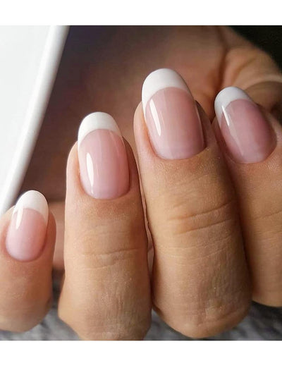 Semi Cured Gel Nail Strips, 20 Stück Gel Nagelaufkleber UV, Wraps für DIY Maniküre zu Hause (Transparent)