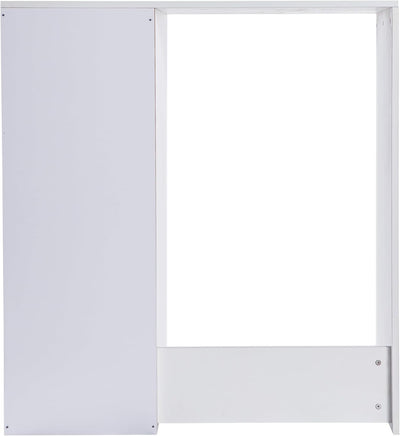 Flash Furniture Lotus Mini-Kühlschrank Regal-Organizer, platzsparendes Aufsatzregal für Mini-Kühlschrank mit zwei Fächern, Holzwerkstoff, 33,75" B, Weiß