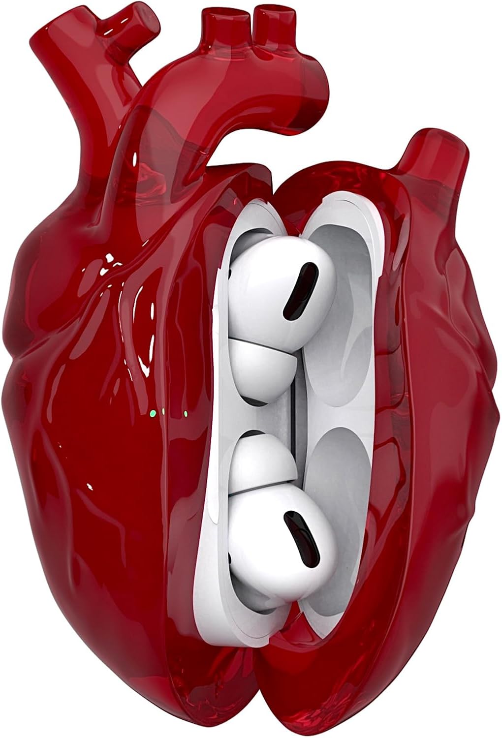 Flüssige Silikonhülle für AirPods Pro 2 – Kreatives Herzdesign, geeignet für Apple AirPods Pro 2. Generation Ladecase (Rot, AirPods Pro 1. / 2. Generation)
