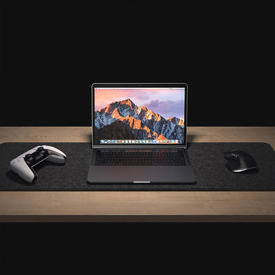 DawnTrees Filz-Schreibtischunterlage, Tastaturmatte (90x30 cm), große Filz-Mausmatte, XL-Computer-Schreibtischmatte, Schreibtischschutz für das Büro (Hellgrau)
