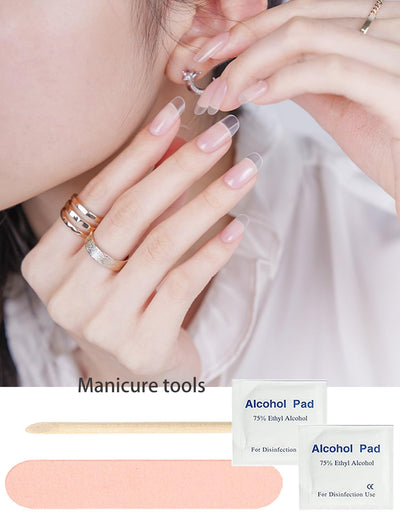 Semi Cured Gel Nail Strips, 20 Stück Gel Nagelaufkleber UV, Wraps für DIY Maniküre zu Hause (Transparent)