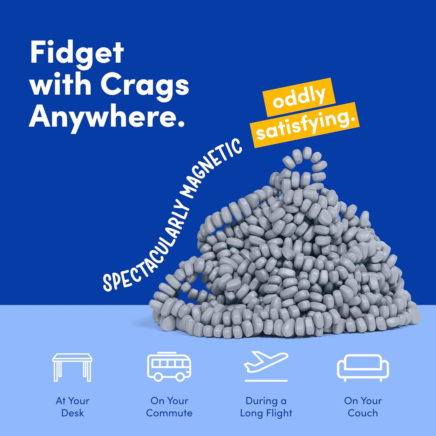 Speks Original Crags Ferrit-Knetmasse | 500+ Ferritsteine in einer Dose, Fidget-Spielzeug zur Stresslinderung, sensorisches Schreibtischspielzeug für Erwachsene & Jugendliche ab 14 | Rose, Groß