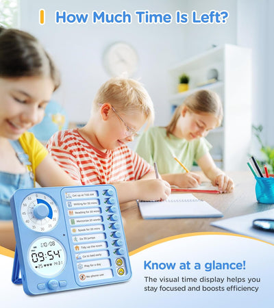 Visueller Timer & Digitaler Wecker für Kinder und Erwachsene: Lautloses Zeitmanagement-Tool mit To-do-Liste für Zuhause, Küche, Schule, Lehrer und Klassenzimmer, Aufgabenplan für Kinder