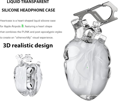 Flüssige Silikonhülle für AirPods Pro 2 – Kreatives Herzdesign, geeignet für Apple AirPods Pro 2. Generation Ladecase (Rot, AirPods Pro 1. / 2. Generation)