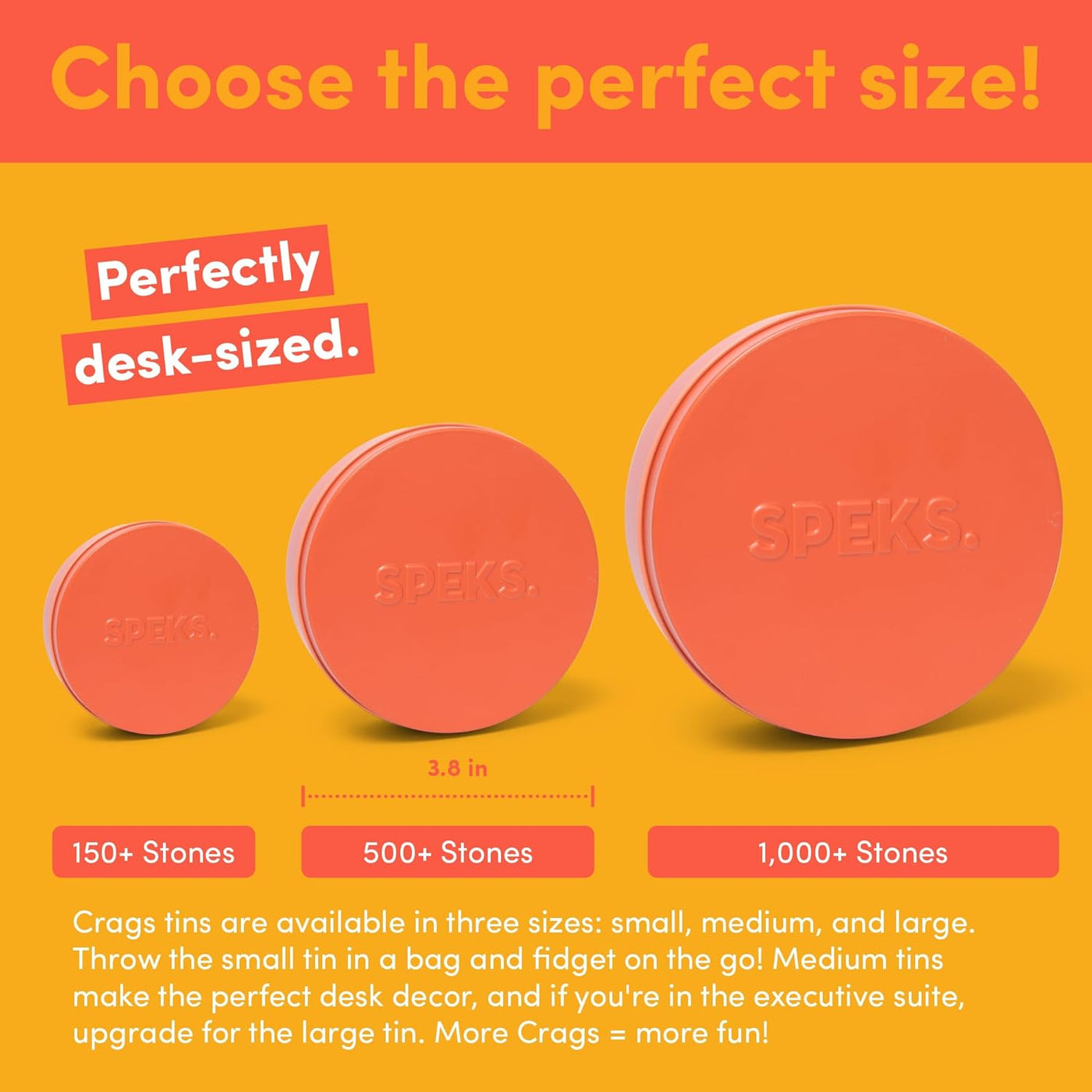 Speks Original Crags Ferrit-Knetmasse | 500+ Ferritsteine in einer Dose, Fidget-Spielzeug zur Stresslinderung, sensorisches Schreibtischspielzeug für Erwachsene & Jugendliche ab 14 | Rose, Groß