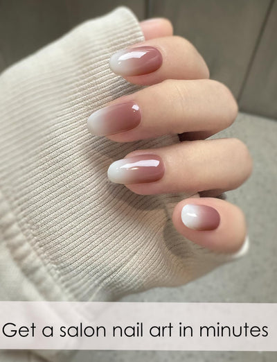 Semi Cured Gel Nail Strips, 20 Stück Gel Nagelaufkleber UV, Wraps für DIY Maniküre zu Hause (Transparent)