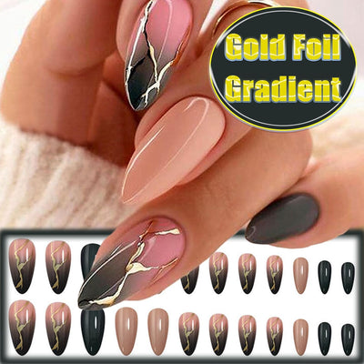 24 Stück Sommer Press-on-Nägel French Tips Medium Mandel Acryl Künstliche Nägel Sonnennägel zum Aufkleben Glänzende Orange Kurvenlinie Künstliche Nagelwellen Gelkleber Fingernägel für Maniküre Kunst Frauen Mädchen