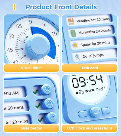 Visueller Timer & Digitaler Wecker für Kinder und Erwachsene: Lautloses Zeitmanagement-Tool mit To-do-Liste für Zuhause, Küche, Schule, Lehrer und Klassenzimmer, Aufgabenplan für Kinder