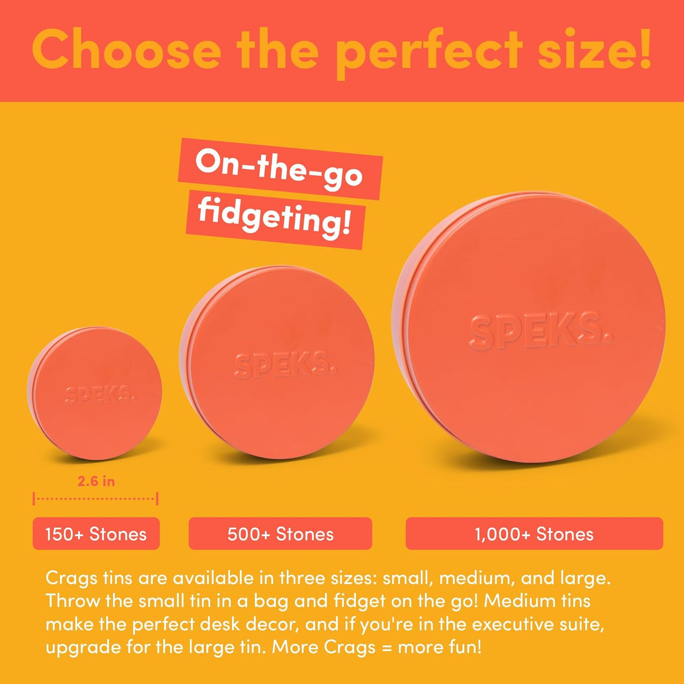 Speks Original Crags Ferrit-Knetmasse | 500+ Ferritsteine in einer Dose, Fidget-Spielzeug zur Stresslinderung, sensorisches Schreibtischspielzeug für Erwachsene & Jugendliche ab 14 | Rose, Groß