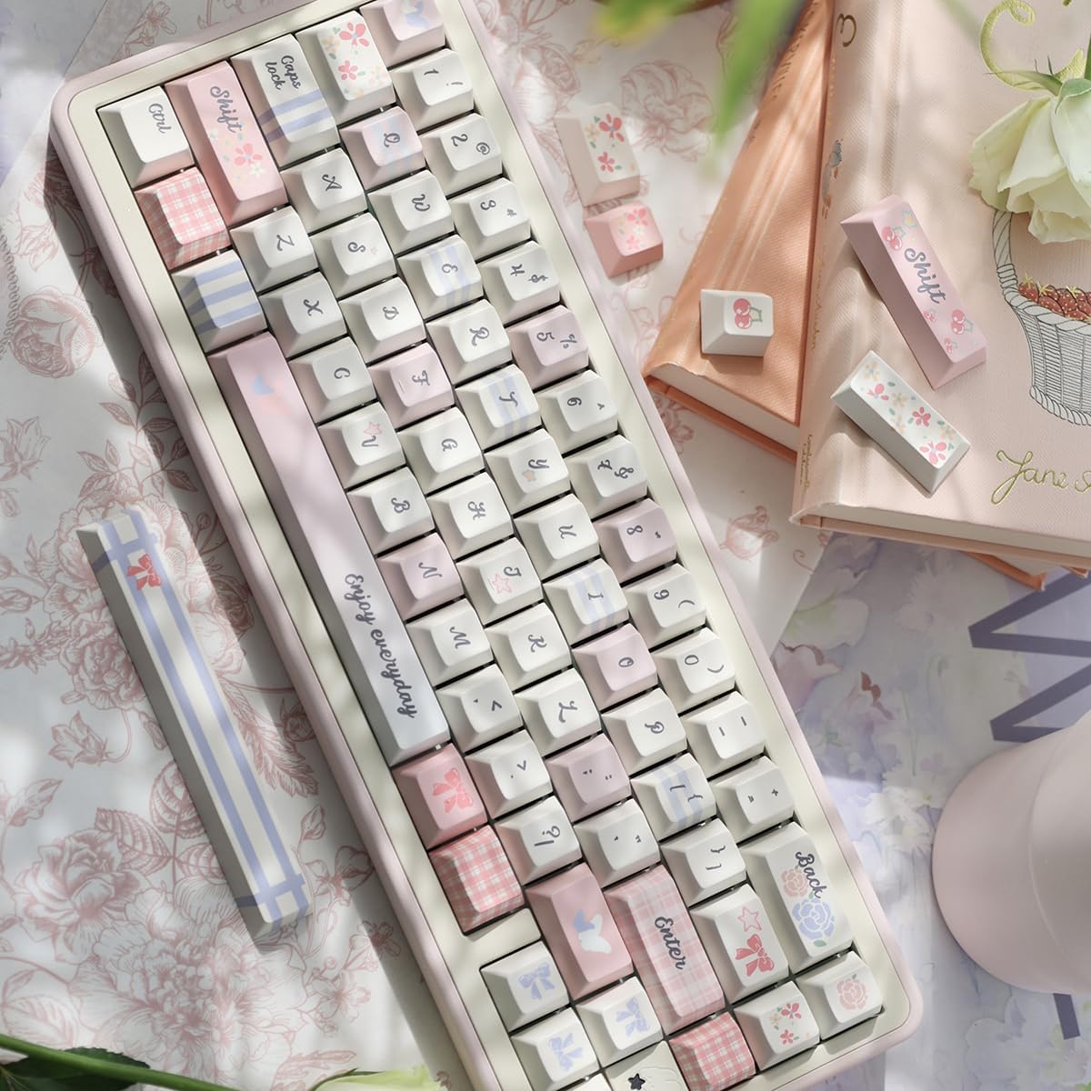 156 Tasten PBT Dye Sub Individuelle Lila Tastenkappen URE Profil Schmetterling Tastenkappen-Set Passend für 95% 75% 65% 60% Cherry Mx Switches Mechanische Tastatur