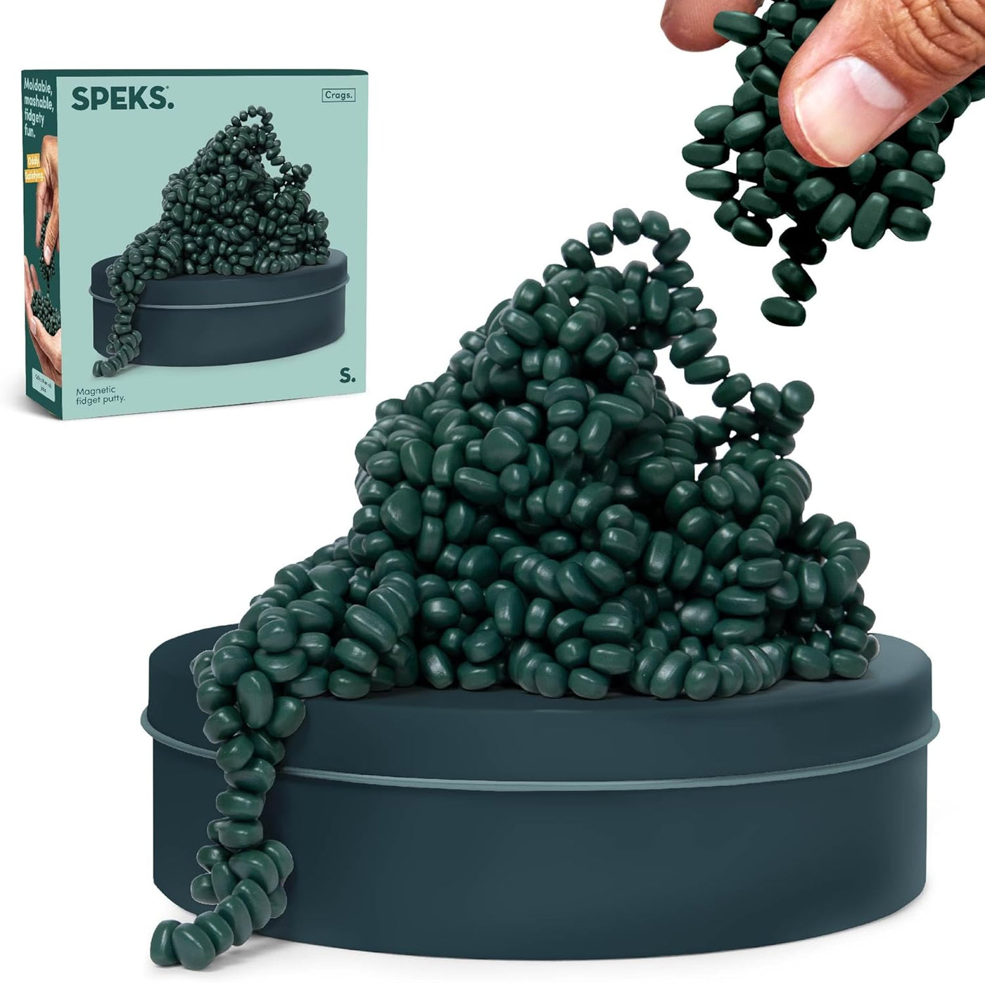 Speks Original Crags Ferrit-Knetmasse | 500+ Ferritsteine in einer Dose, Fidget-Spielzeug zur Stresslinderung, sensorisches Schreibtischspielzeug für Erwachsene & Jugendliche ab 14 | Rose, Groß