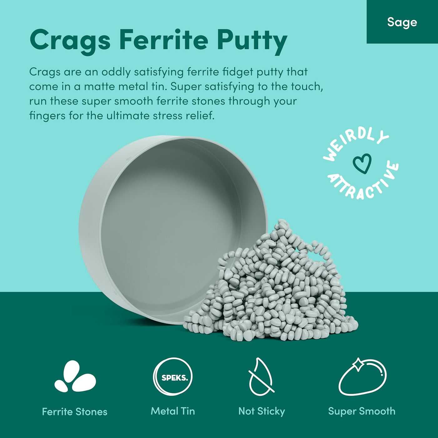 Speks Original Crags Ferrit-Knetmasse | 500+ Ferritsteine in einer Dose, Fidget-Spielzeug zur Stresslinderung, sensorisches Schreibtischspielzeug für Erwachsene & Jugendliche ab 14 | Rose, Groß