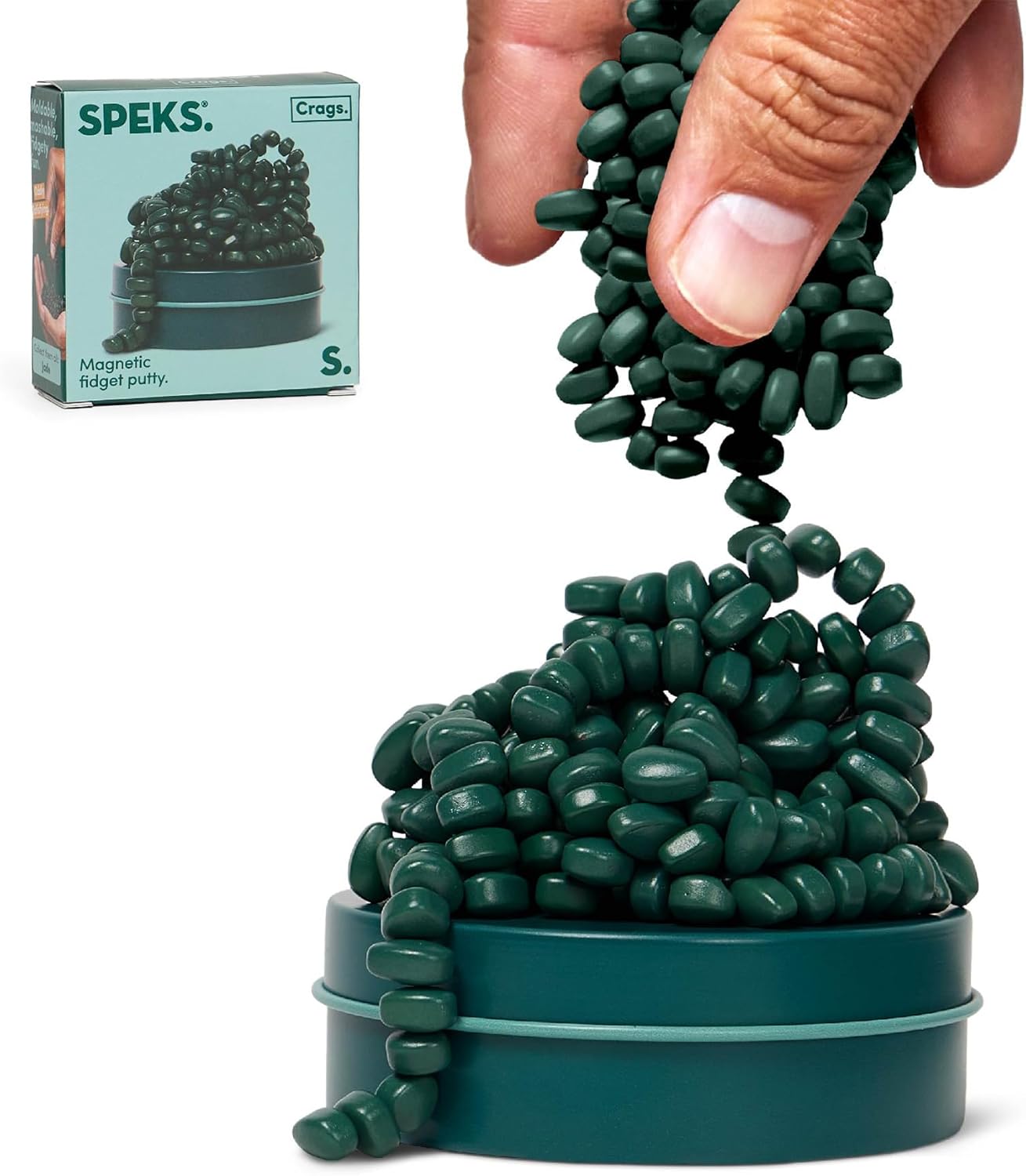 Speks Original Crags Ferrit-Knetmasse | 500+ Ferritsteine in einer Dose, Fidget-Spielzeug zur Stresslinderung, sensorisches Schreibtischspielzeug für Erwachsene & Jugendliche ab 14 | Rose, Groß