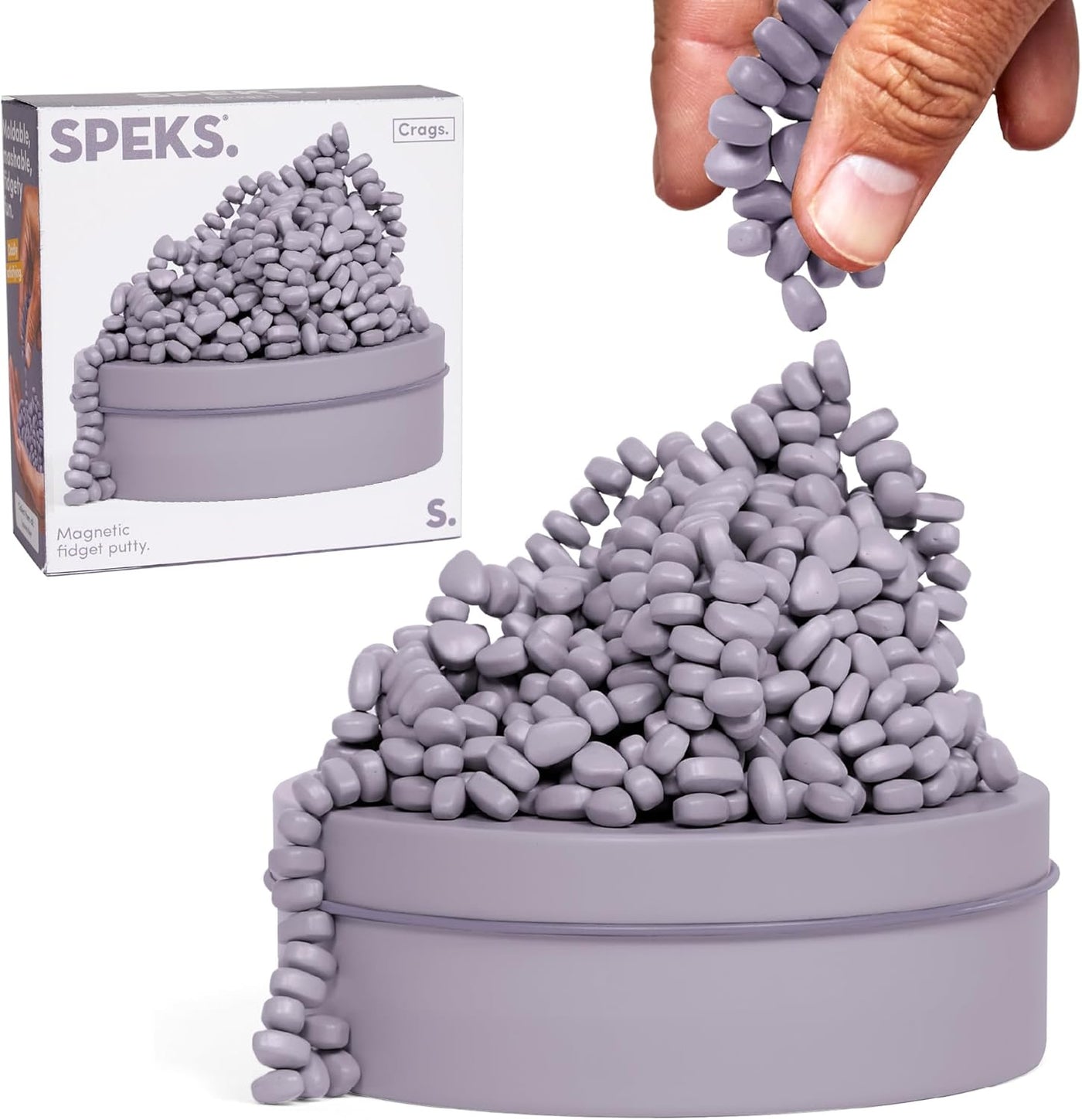 Speks Original Crags Ferrit-Knetmasse | 500+ Ferritsteine in einer Dose, Fidget-Spielzeug zur Stresslinderung, sensorisches Schreibtischspielzeug für Erwachsene & Jugendliche ab 14 | Rose, Groß