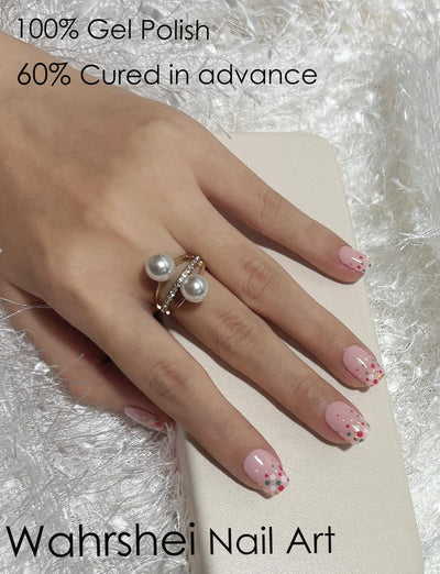 Semi Cured Gel Nail Strips, 20 Stück Gel Nagelaufkleber UV, Wraps für DIY Maniküre zu Hause (Transparent)